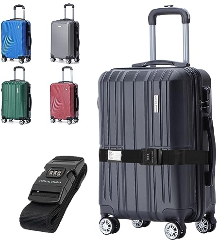VERTICAL STUDIO Koffer mit 28, 24 oder als Handgepäck mit 20, inkl. GRATIS Koffergurt. Hartschalenkoffer mit Rollen, Teleskop-Griff und Zahlenschloss (Silkström schwarz, 20 Handgepäck)
