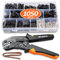 Pince à sertir, 2549 pinces DuPont orange et noire, kit de connecteurs JST-SM de 1050 pièces, pince à sertir à cliquet AWG28-18/0.08-1mm² pour série Dupont, Molex, ATX, JST