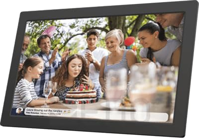 Denver PFF-2160 Digitaler Wi-Fi Bilderrahmen – 21,5 Zoll Full HD IPS Touchscreen, Integrierte FRAMEO Software, Dual-Band Wi-Fi, Timer-Funktion, Wandmontierbar, Schwarz