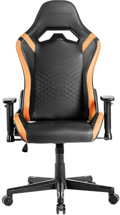Mars Gaming MGC-Pro, Silla Gaming Profesional, Acabado Cuero PU, Reposabrazos 2D y Respaldo Reclinable 135°, Cojines Lumbar y Cervical Soft-Touch, Ruedas XL y Pistón Gas Clase 4, Naranja