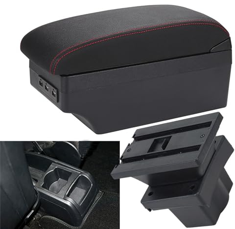 FHBPCPP Car Armrest Box with Cup Holder, Compatible with Skoda Octavia Yeti Mk2 A5, Car Seat Gap Filler Organizer Double-Layer Armrest Box Storage Box,A1