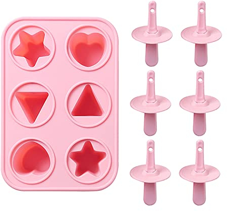 6 Hohlraum Eis wiederverwendbares Silikon-Eis am für Kinder Erwachsene Mini-Schlafsaal-Eismaschine kreative Kinder DIY Eis am Eis am -Modell CgM123 (Pink, One Size)
