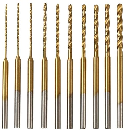 Micro-Twist Drill Bit Set - 10Pcs 0.6mm-2.2mm Tiny Drill Bit 2.35 Shank HSS Mini Engraving Drill Bits Hole Drilling Tool