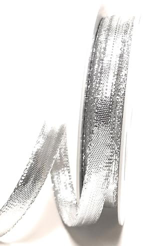 s.dekoda Schleifenband 25m x 10mm Silber Dekoband Silberband Geschenkband Lurex [5200]