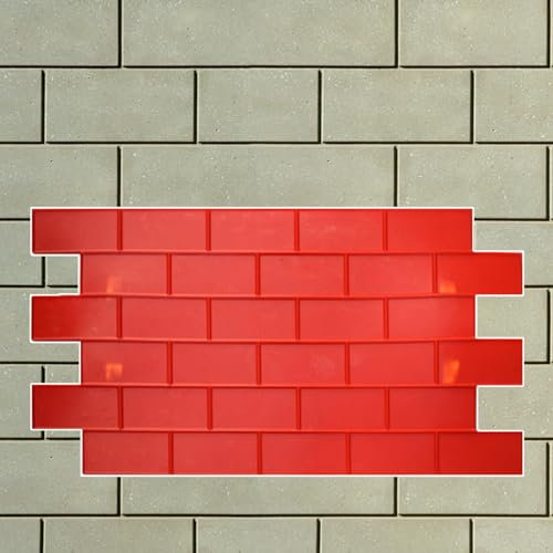 UrbanUp Concrete Moulds Old City Walls Concrete Texture Mat with 2 Handles, Flexible Concrete Stamp Molds for Sidewalk/Walls, Polyurethane Concrete Stamps Realistic