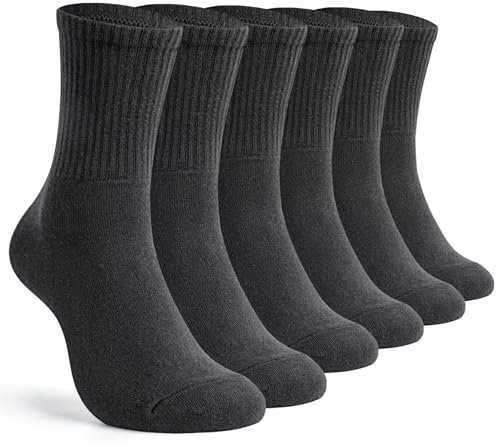 TUUHAW Sportsocken Herren 39-42 Baumwolle Tennissocken Socken Damen 39-42 Grau Männer Socken Strümpfe Herren Wandersocken Laufsocken Herrensocken Frotteesocken 6 Paar