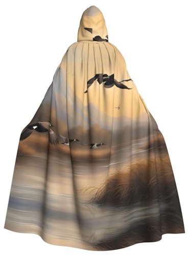 YYHWHJDE Jagd fliegende Wilde Enten Drucke Erwachsene Qualität Kapuzenumhang Kapuzenumhang Geeignet für Halloween, Cosplay Kostüme, Weihnachten