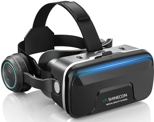 VR Brille für Handy, VR Virtual Reality Brille HD Anti-Blaulicht, VR Brille kompatibel für Android/iOS Kind Erwachsener Geschenk 4,7-7,2 Zoll