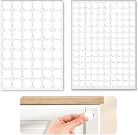 2 Cache vis Autocollants, Blanc Diamètre 12 mm, Diamètre 21 mm, Trou de vis, pour Vis, Meubles, Armoires Murales, Bureaux Réparation