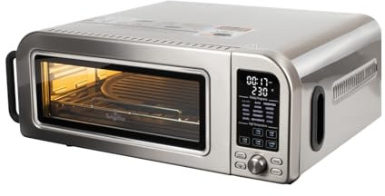 Berlinger Haus forno pizza, forno pizza elettrico – 2000W, 15 funzioni di cottura, air fryer, Display digitale, riscaldamento rapido fino a 400°C, finestra in vetro triplo strato (acciaio)