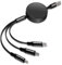 Câble Multi USB [6A 1.2M] Rétractable 3 en 1 Câble Universel Câble Multi Chargeur de Chargement Rapide avec Type C Micro USB Phone Port pour iPhone Samsung Galaxy Huawei Honor OnePlus (Noir)