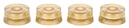 4pcs Gitarrenton -Volumensteuerungsknöpfe Ersatz robust langlebig geeigneter LP Elektrorgitarren Schwarze Weiße Gold -Musik -Fans (Goldene weiße Buchstaben)