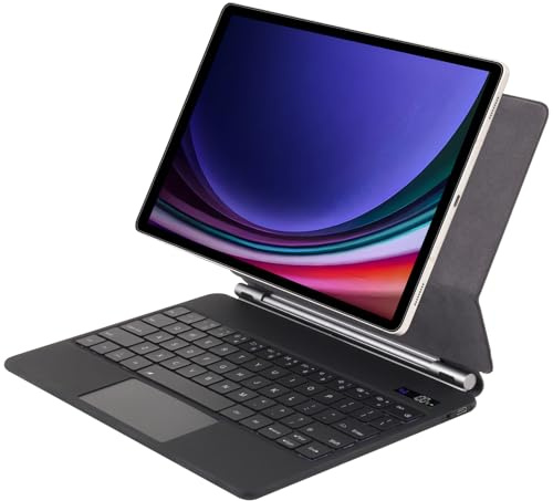 ZOMUN Teclado magnético Bluetooth Magic Keyboard para Samsung Galaxy Tab S10 FE de 10.9 pulgadas (SM-X520/X526B), soporte de teclado inalámbrico, mouse TrackPad, luz trasera, pantalla digital de