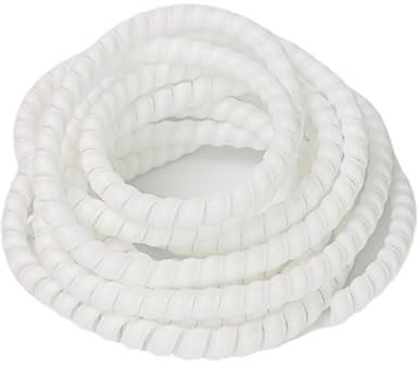 Cable Tidy Sleeves，Flexible Cable Tidy Tube Spiral Protective Wire，Spiral Wrap Cable Tube(White,28mm inside diameter)