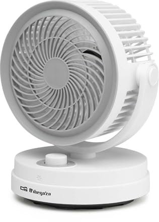 Orbegozo Ventilateur de bureau TF 1015, puissance 40 W, pales 15 cm, 3 vitesses, oscillation horizontale, blanc
