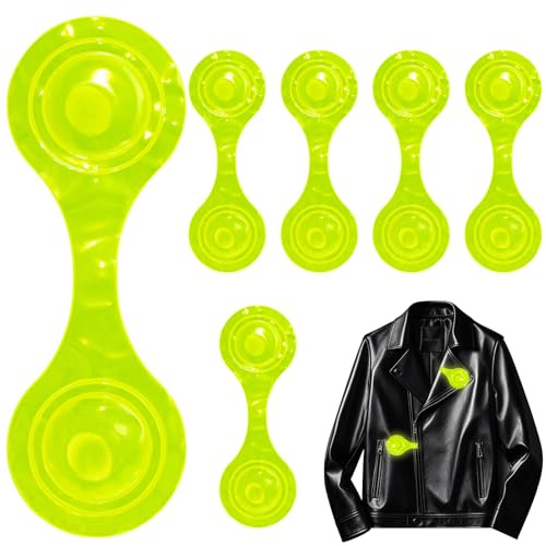 WEXFFU 6 STÜck Magnetische Reflektoren, Reflektor Clips Anhänger | Reflektierende Ansteckmagnete, Reflektor Clips für Rucksack, Schulranzen, Hunde, Kleidung, Kinderwagen, Joggen, Fahrrad