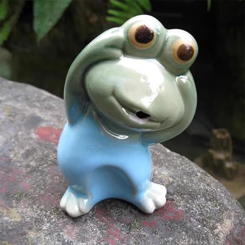 Garden fountain spitter, Whimsical Frog Pond Spitter with Hose, Garden Decor for Koi pond, with Water pump, Great Combo for Pond, Small Water Garden or Patio Decor(6*5*10cm/2.4*1.9*3.9in)