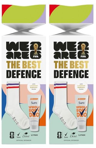 The Best Defence Gift Set- 2 Pack, with Whole Body Deodorant and Limited Edition Socks Fresh Citrus Scent, FIFA Official Men's Grooming Cracker for Sports Fans & Gifting