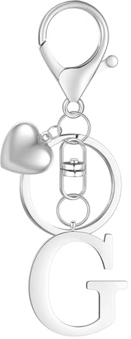 MWOOT Schlüsselanhänger aus Edelstahl, Buchstaben Namensanhänger, Letter Keychain, Geschenk für Männer und Frauen