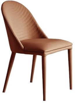 ZKALQECNF Esszimmer Esszimmerstuhl Home Leder Schlafzimmer Make-Up Stuhl Mid Century Gepolsterte Küchenstühle Wohnzimmer(Bruin)