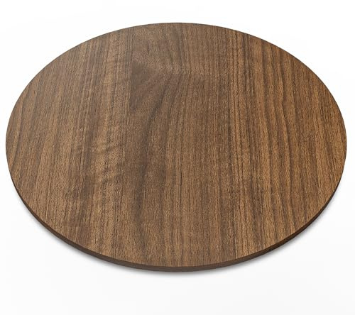 60cm Walnut Wood Lazy Susan Turntable - Solid Wood Round Rotating Serving Tray for Cheese, Dessert, Cake, Snack & Fruit Platters - Rotating Server for Dining Table, Kitchen Counter & Party Buffet