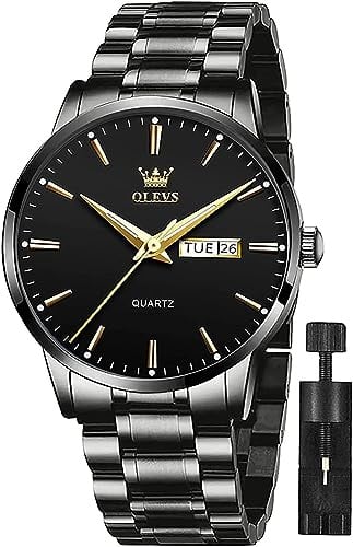 OLEVS Herrenuhren Skelettuhr Quarz Rennwagenrad Edelstahl Casual Sports Wasserdicht Leuchtend Herrenarmbanduhren