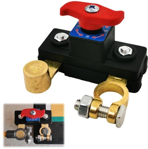 Batterie Trennschalter 100A 12V/24V,Batterietrennschalter,Automatischer Minuspol-Schalter mit 1000A Spitzenstrom,Auto Trennschalter,Dichter Klemmmechanismus für Sichere Verbindung,für Wohnmobile