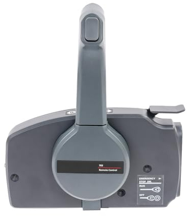 Zalydala Mando a distancia fuera de borda, control de estrangulamiento para barcos, con cuerda de seguridad y apagado de emergencia, gris, para barcos de pesca y yates, 23 x 13 x 16 cm