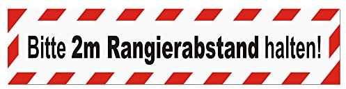 Magnetschild Bitte 2m Rangierabstand halten | Schild magnetisch | lieferbar in drei Größen (45 x 9 cm)