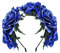 Cheerlife Damen Mädchen Rose Blume Haarreif Blumenstirnband Festival Hochzeit Braut Brautjungfer Haarband Kopfband Kranz Blau
