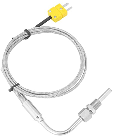 Walfront - Thermoelement Typ K, Temperaturfühler 1/8 Zoll (3 mm) NPT-Gewinde, Abgastemperatursonde mit exponierter Spitze und Anschluss, Edelstahl