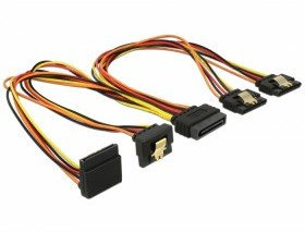 Delock 60148 0.3m SATA 15-pin Beige - Orange - Rot - Gelb SATA-Kabel, 60148