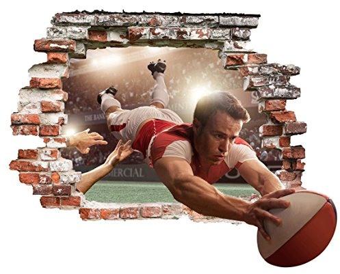 Bilderwelten 3D Wandtattoo - Rugby Action - Quer 3:4, Größe: 120cm x 160cm