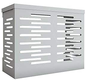 Graue Klimaanlagenabdeckung für Außeneinheit L 900 x H 700 x P 450 aus Aluminiumverbundswerkstoff
