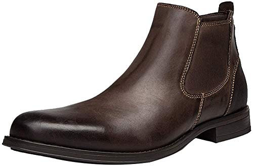 ANUFER Uomo Fresco Retro Vera Pelle Stivali Chelsea Caviglia Alta Scarpe da Sera caffè SN01905 EU42