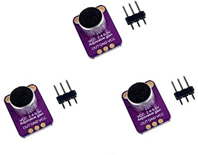 DollaTek 3Pcs Elektret Mikrofon Verstärker MAX4466 Modul Einstellbare Verstärkung Blau Breakout Board für Arduino