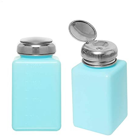 JETEHO 2 Pack 200ml Push Down Alcohol Dispenser Pump Bottle Methanol Container