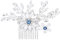 Clearine Damen Haarkamm Hochzeit Blau Simulierte Perle Kristall Emaille Blatt Marquise Blume Elegant Haarnadeln Haarschmuck Klar Silber-Ton