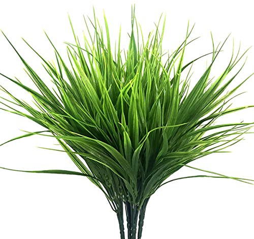 BuxiuGK 4Pcs Kunstpflanzen Künstliche Weizengras Pflanzen Grün Gesamthöhe ca 37cm für Innen Ourdoor House Garten Perfekte Dekor