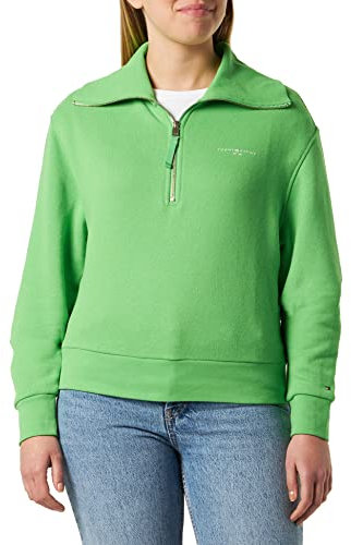 Tommy Hilfiger Mujer Sudadera con Zipper 1985 Media Cremallera, Verde (Spring Lime), M