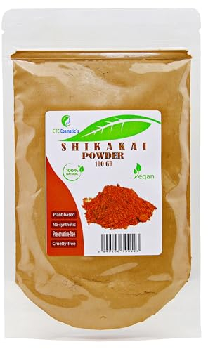 SHIKAKAI POLVO - 100/200/300 Gr - Buenas habilidades de limpieza del cabello | Adecuado para todo tipo de cabello y piel grasa, piel problemática | 100% puro y natural (100 Gr)