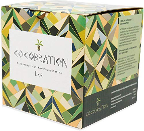 Cocobration Shisha Grill Kohle Öko Kokosnuss Naturkohle 4 KG 27 mm Wasserpfeife