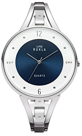 UMR RUHLA Herren Analog Quarz Uhr mit Edelstahl Armband RS21115