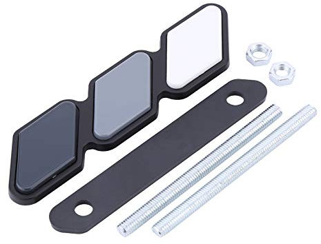 ihreesy Auto Vorne Kühlergrill Emblem Badge,Tricolor Kühlergrill Abzeichen Aufkleber Abzeichen Emblem Dekoration Zubehör mit Installation Werkzeug für Auto Mesh Geteiltes Gitter,Schwarz Grau Weiß