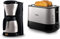 Philips HD7546/20 Gaia Filter-Kaffeemaschine mit Thermo-Kanne, schwarz/metall & HD2637/90 Toaster, Kunststoff, Schwarz/Edelstahl