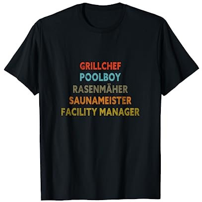 Grillchef Poolboy Saunameister | Vater Vintage Retro Herren T-Shirt