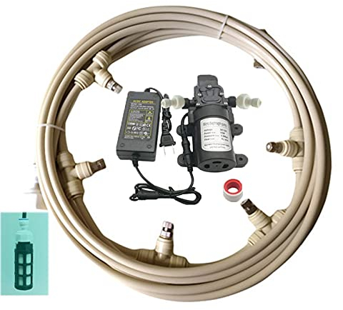 Kit de Sistema de Enfriamiento por Nebulización con Bomba, Sistema de Nebulizacion para Exteriores Terrazas Jardín Patio, Kits de Riego por Goteo para Césped, Flor, Invernadero (Size : 9m/29.5ft)
