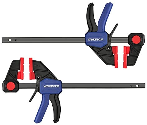 WORKPRO Spannzangen für die Holzbearbeitung, robust, 136 kg mit einer Hand, Schnellverschluss, Spannklemmen-Set für die manuelle Holzbearbeitung, 2er-Set, 300 mm