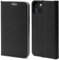 Moozy Hülle für iPhone 13 / iPhone 14, Schwarz Carbon – Metallischer Kantenschutz Klapphülle Handyhülle mit Kartenfach und Standfunktion