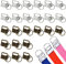 XPOOS 24 Stück 25 mm Schlüsselanhänger Hardware mit Armband, Schlüsselband Hardware, Zange, Schlüsselanhänger, Armband, zum Basteln, Stoffkordel Handwerk, silberfarben, 24 Stück